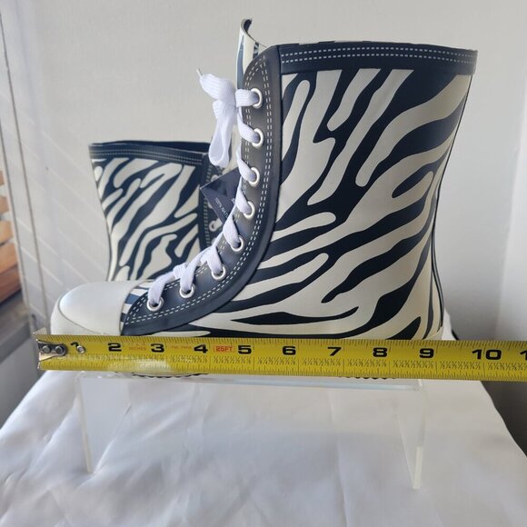 NWT - Elvetik Zebra Stripes Rubber Lace-up Boots Swiss Design (US Size 5) - Picture 8 of 14